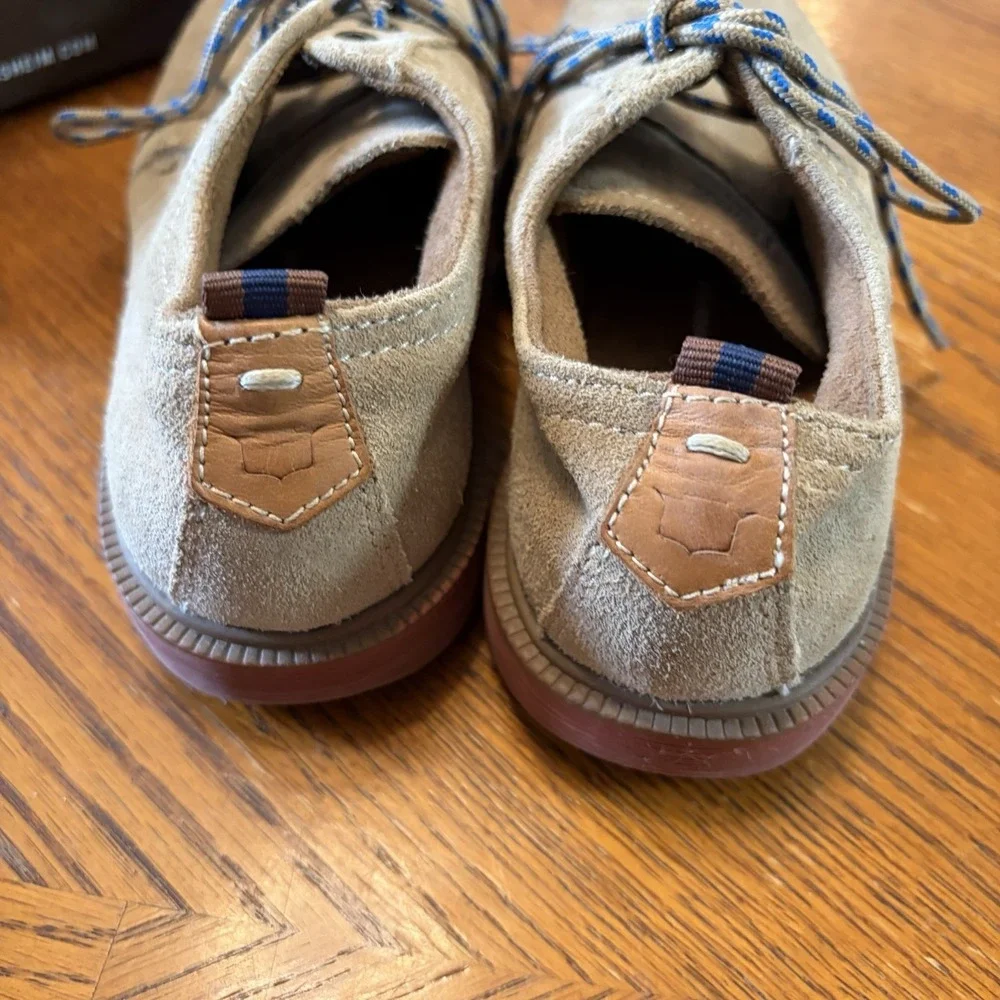 Florsheim Comfortech Suede Oxford Dress Shoes Beige Sand Lace-Up Dress Size 12.5